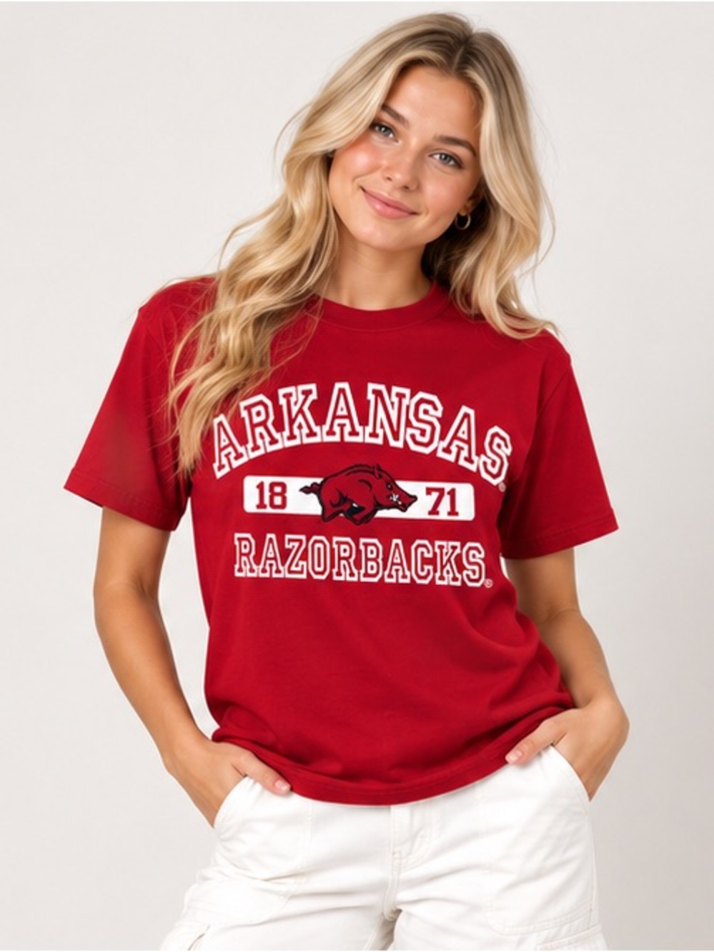 Arkansas Razorbacks Red Graphic T-Shirt | Size Small
